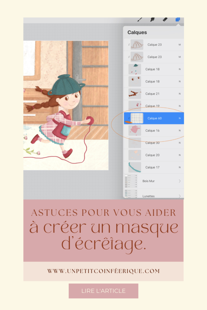 procreate tutoriel masque d'écrêtage texture